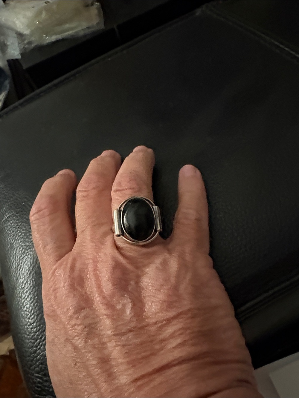 Taxco  925 Sterling Silver Black Onyx Statement Ring